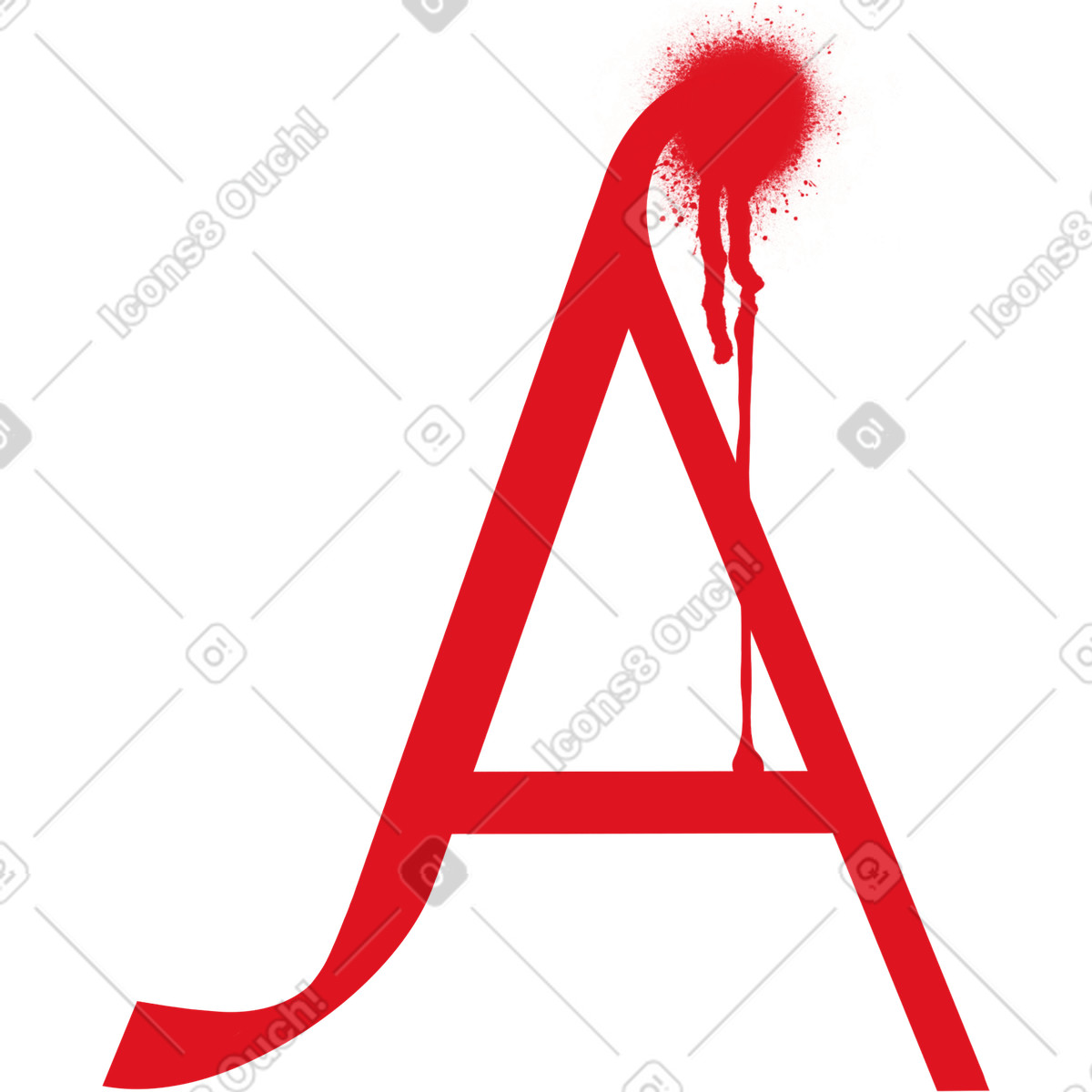 Red letter a illustration in Jumble style download in PNG, SVG