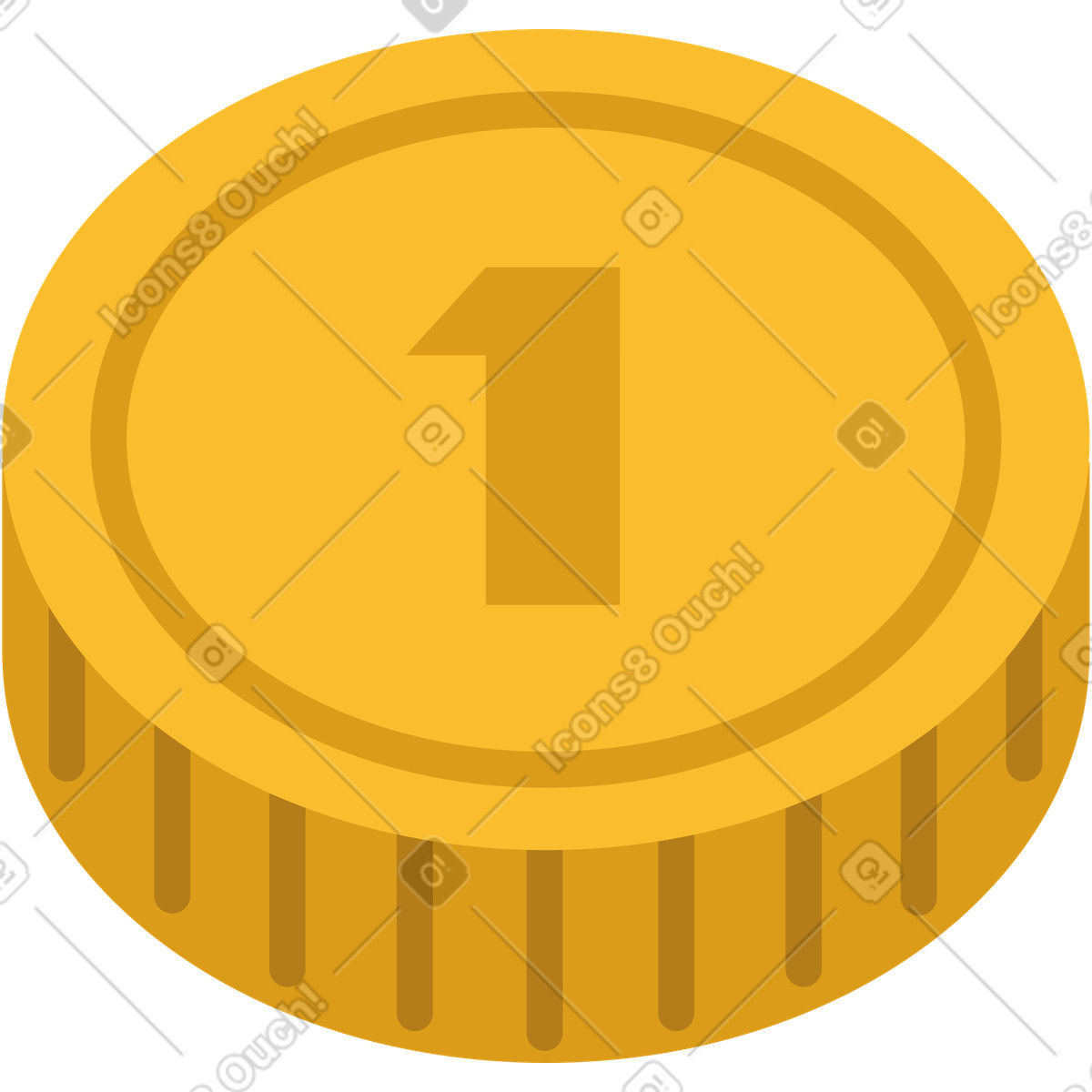 Münze-Illustration im Pale-Stil als Download in PNG, SVG
