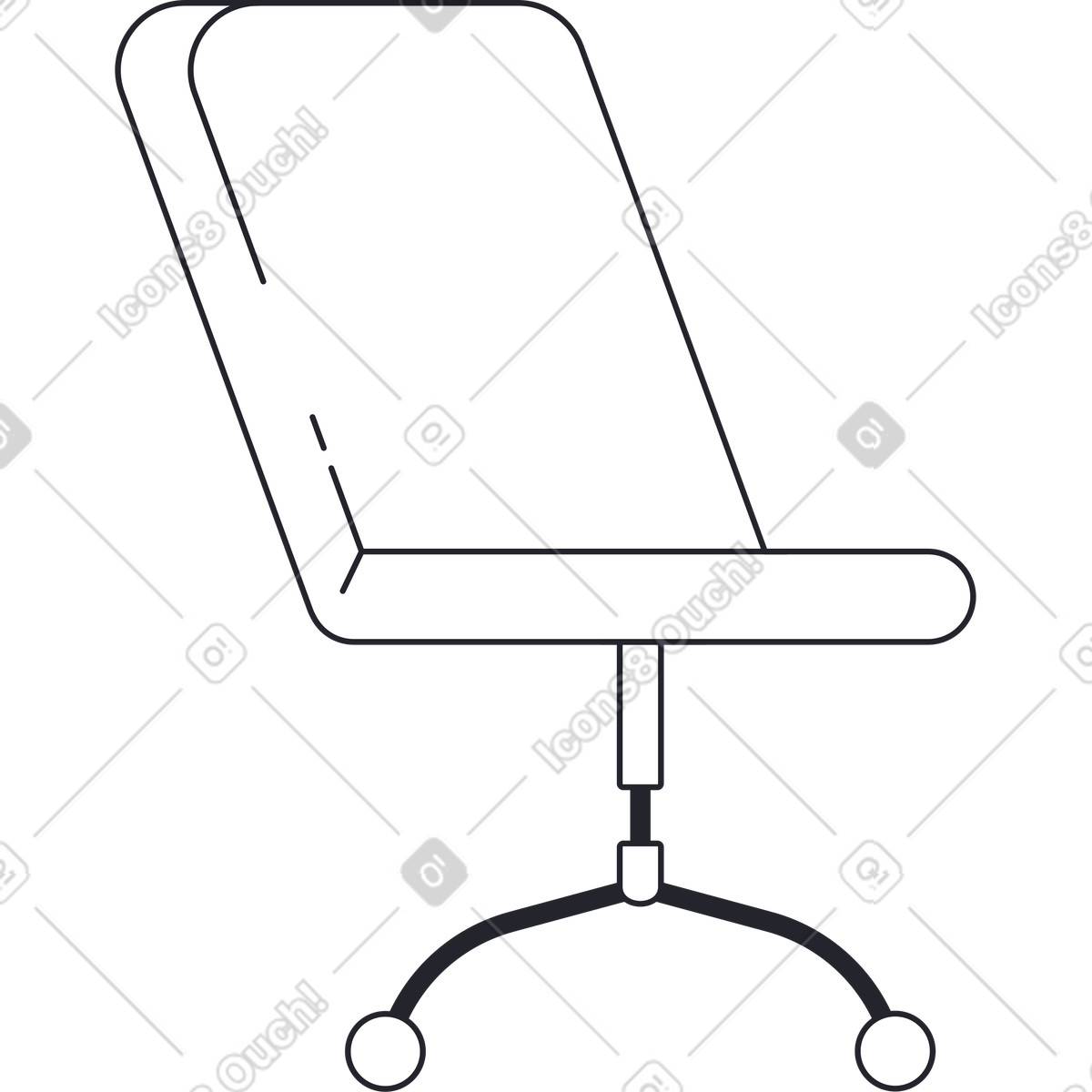Ilustração de Cadeira escritório branca em no estilo Grapy para baixar em PNG, SVG