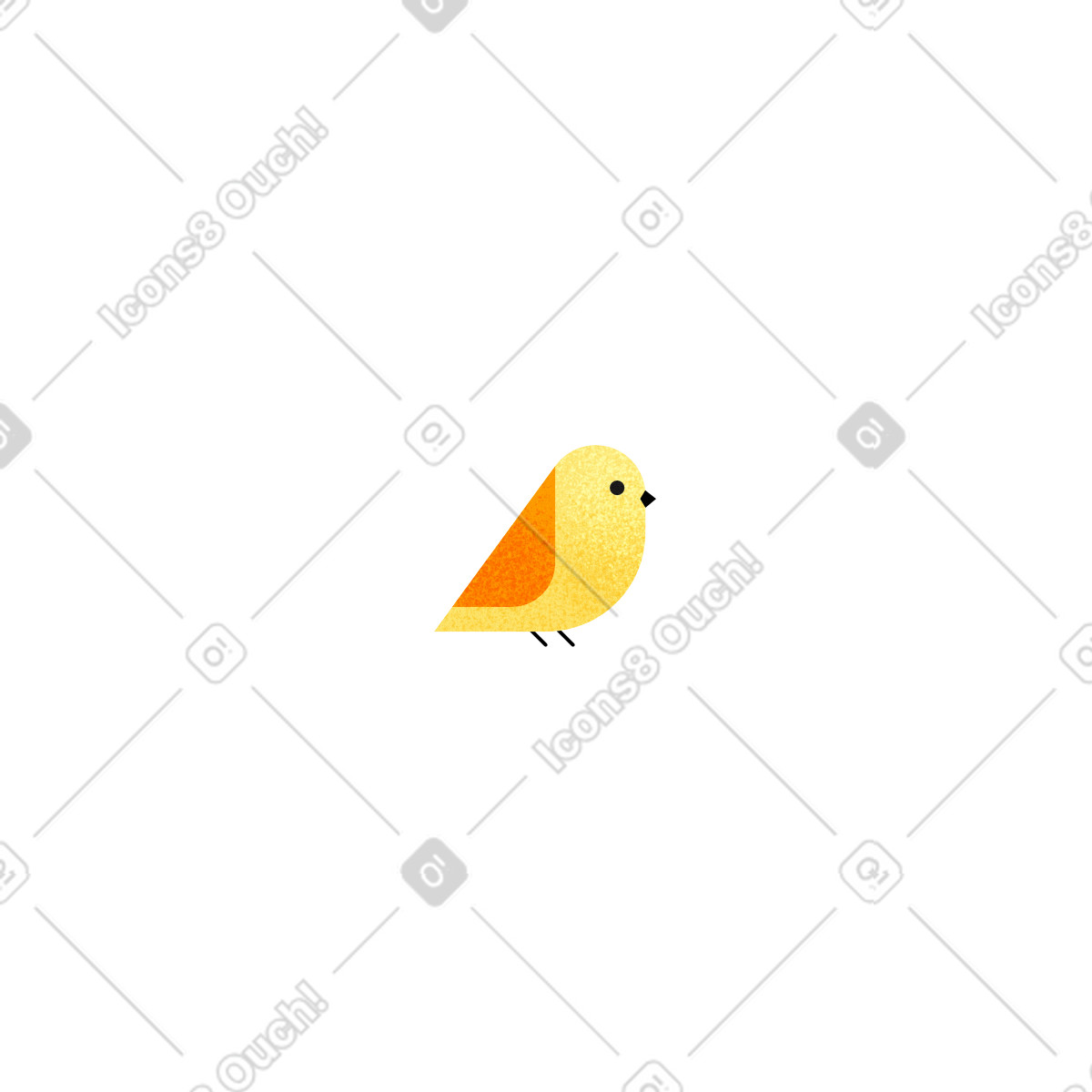Little yellow bird illustration in Willowy style download in PNG, SVG
