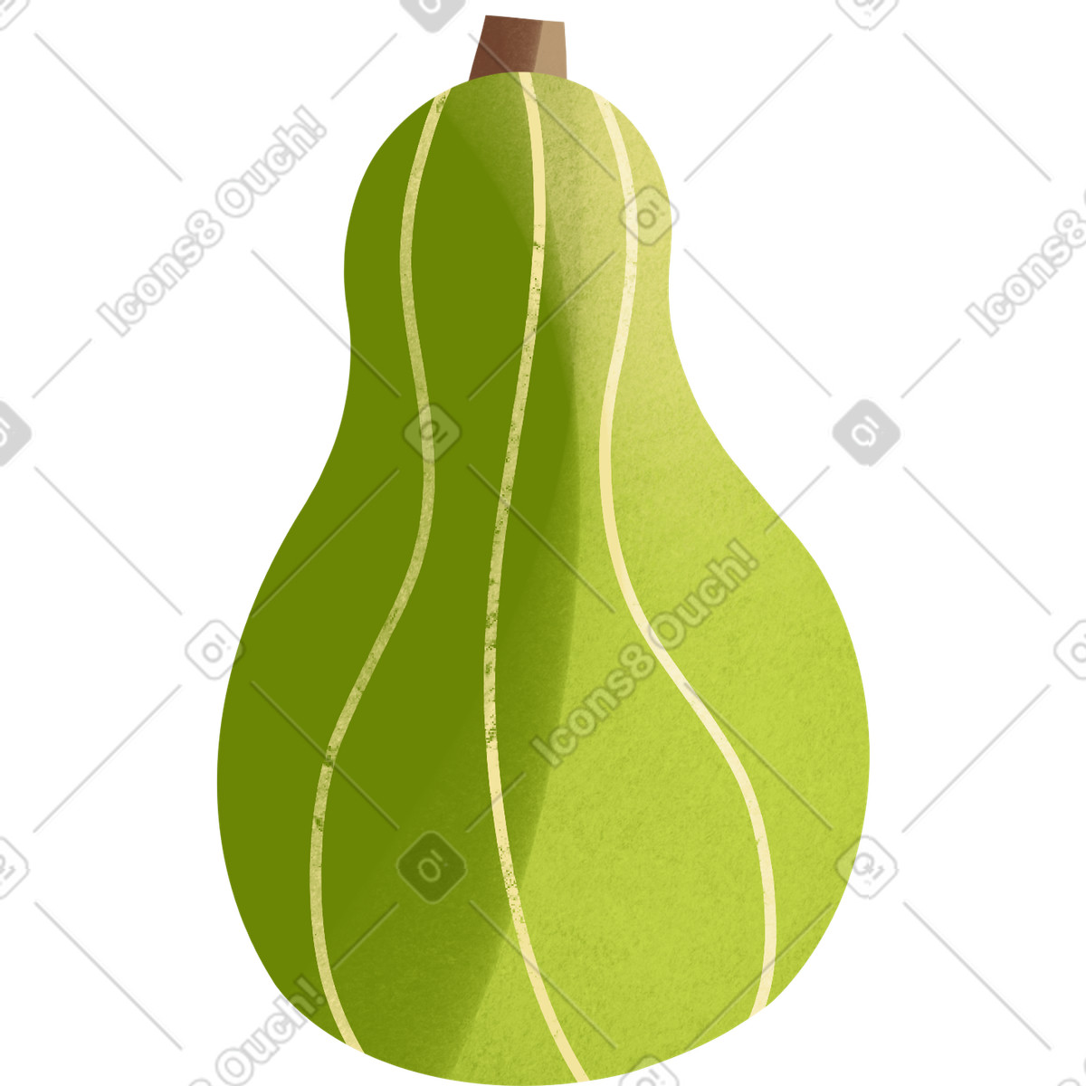Green pumpkin illustration in Shine style download in PNG, SVG