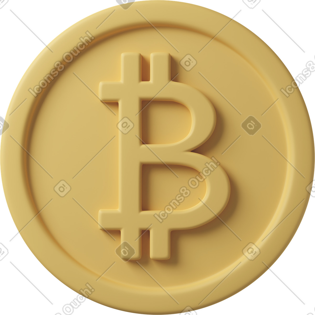 Yellow bitcoin-Illustration im 3D Casual life-Stil als Download in PNG, SVG