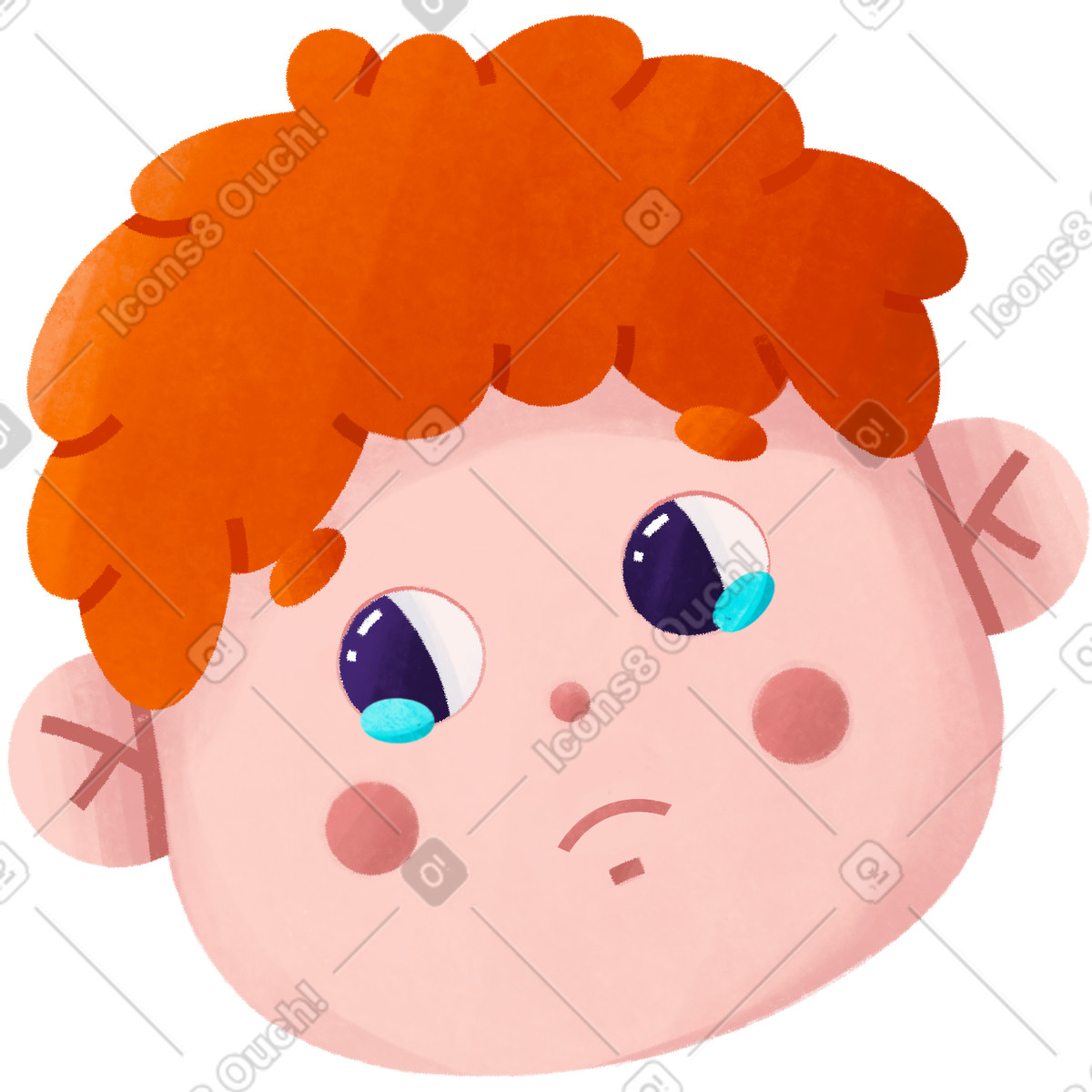 Bonbon 스타일의 Little boy crying 일러스트레이션 PNG, SVG 다운로드