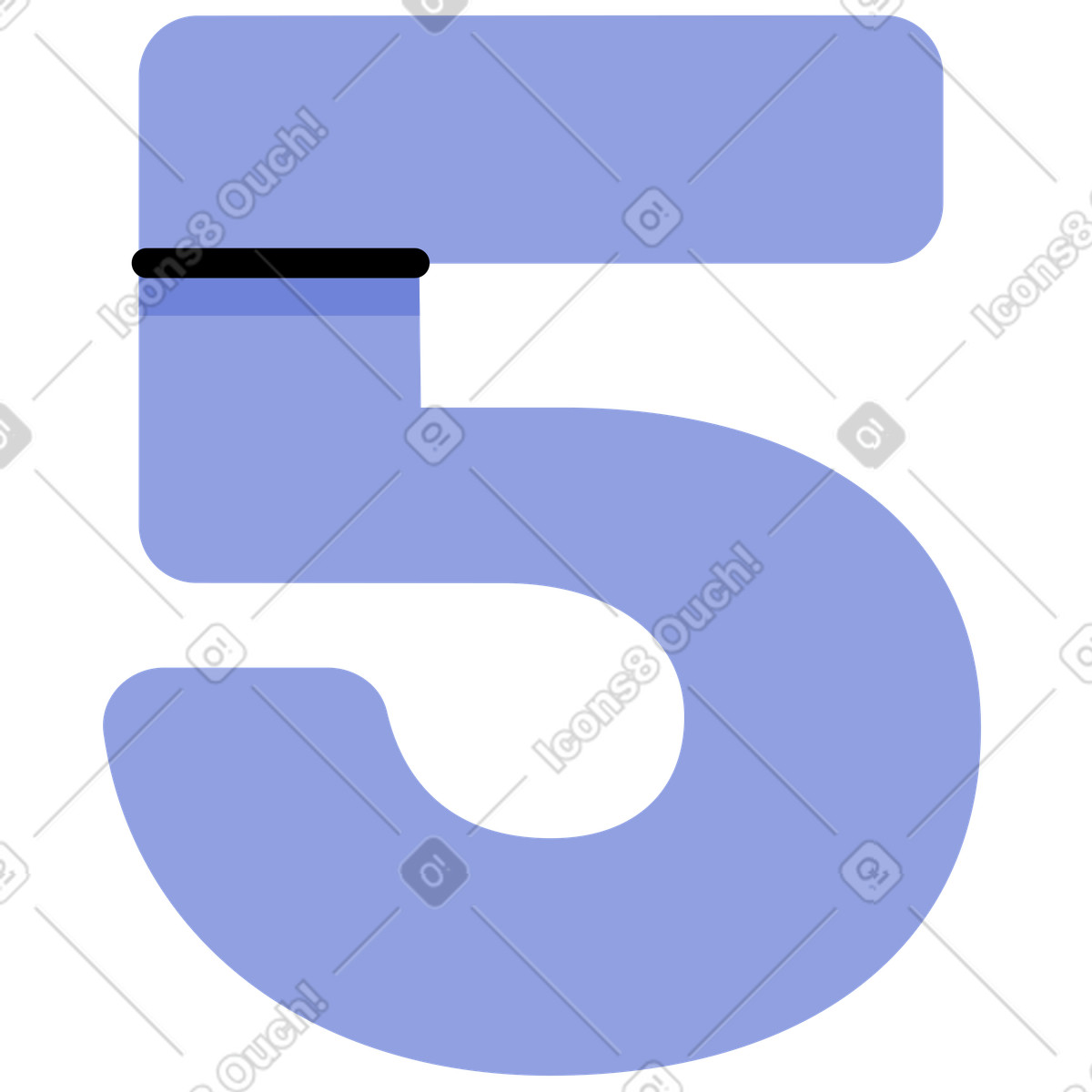 Five illustration in Juicy style download in PNG, SVG