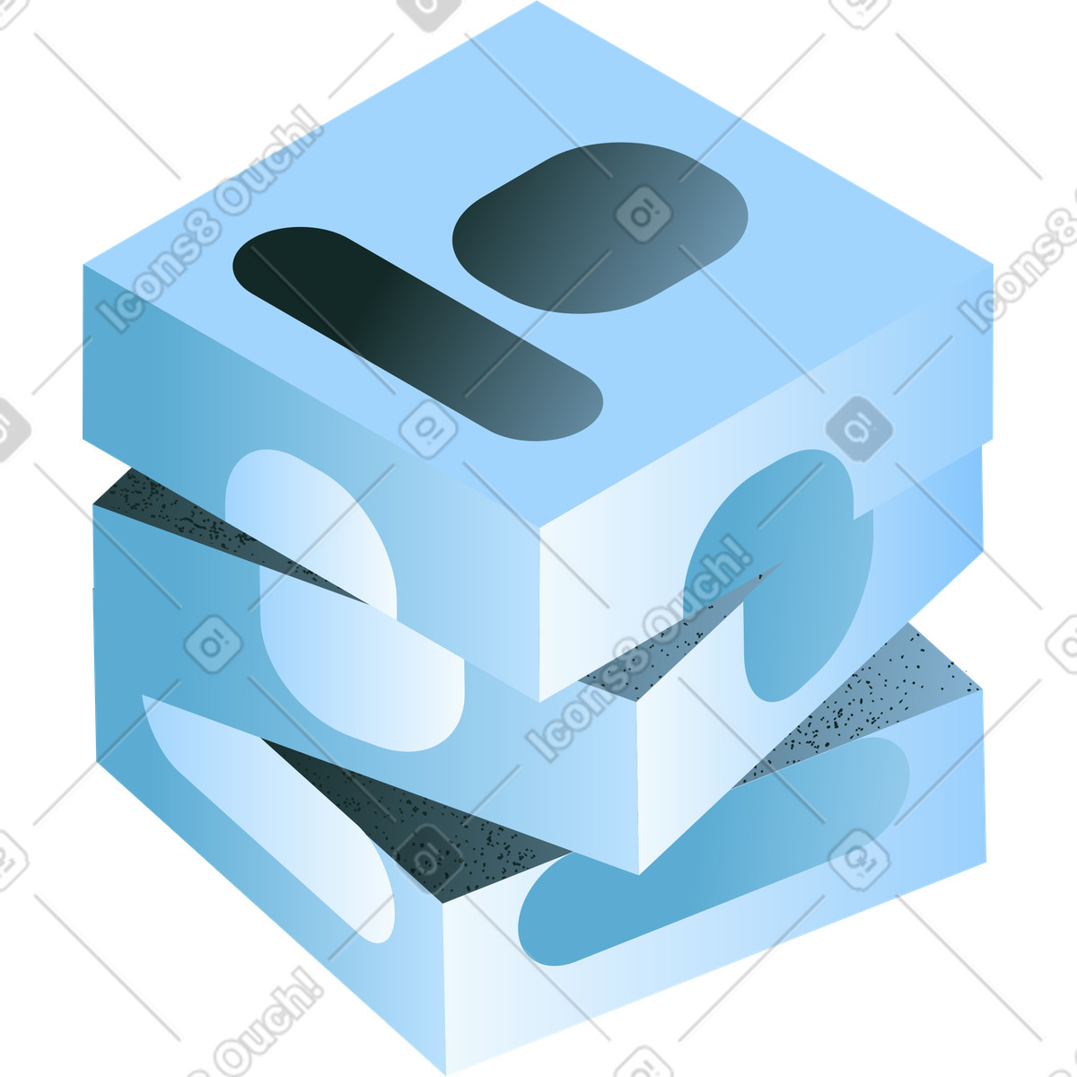 Cubo di rubik con icone utente illustrazione in stile Concept scarica in PNG, SVG