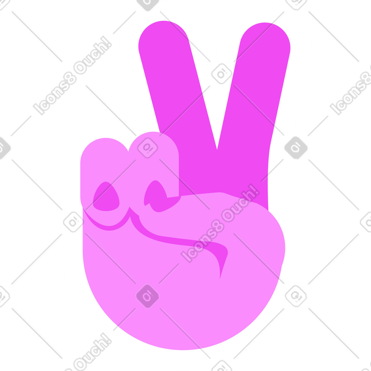 Illustration Sticker victory gesture dans le style Glossy à télécharger aux formats PNG, SVG