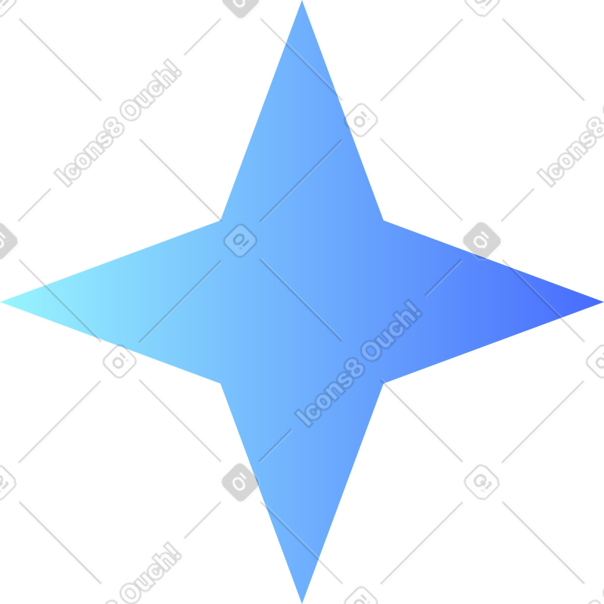 Blue gradient star illustration in Azure style download in PNG, SVG