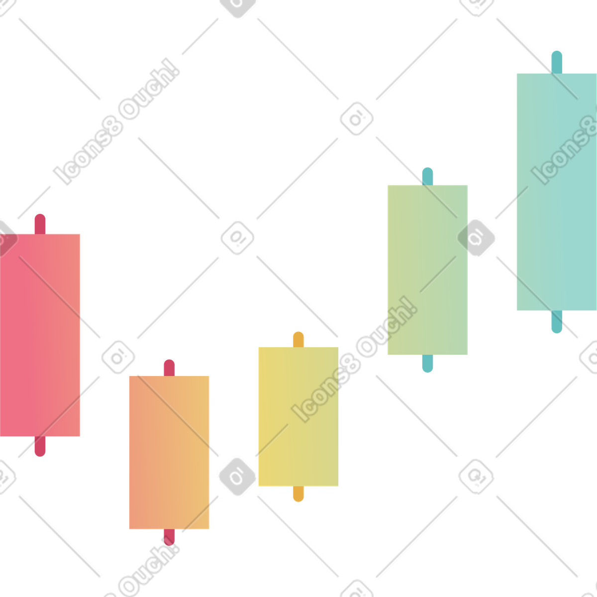 Japanese candle chart illustration in Delight style download in PNG, SVG