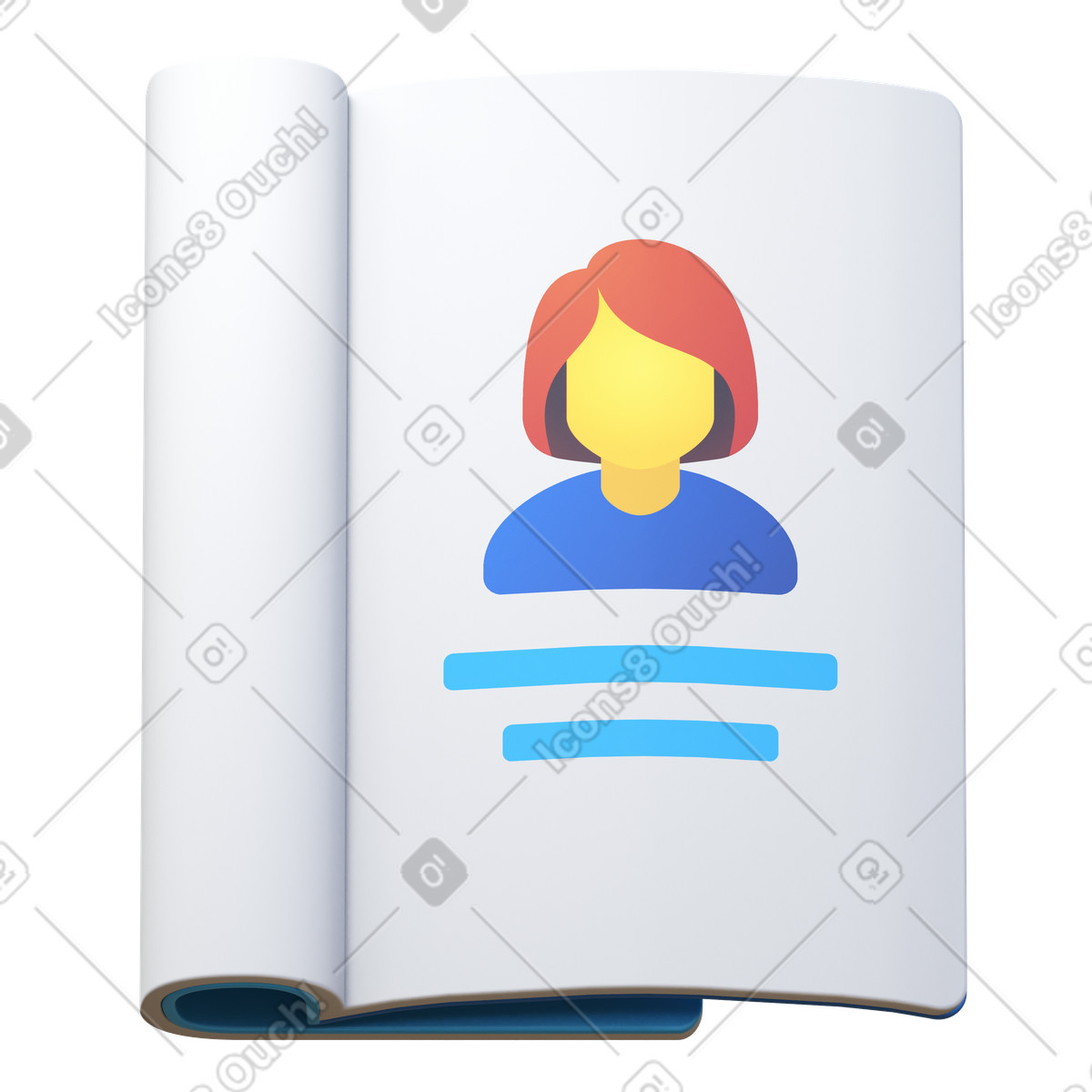 Magazine illustrazione in stile 3D Fluency scarica in PNG, SVG
