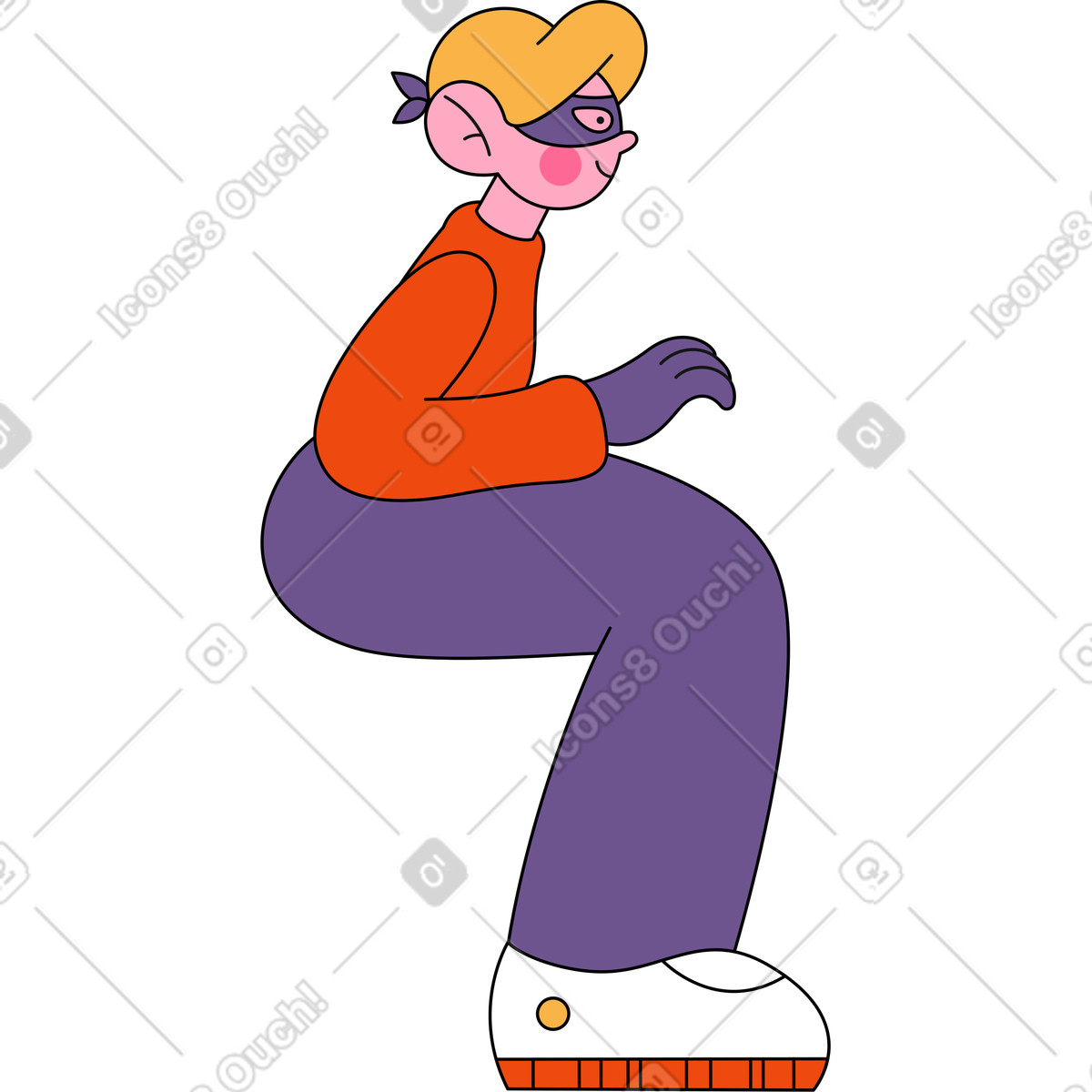 Ragazzo criminale illustrazione in stile Bloom scarica in PNG, SVG