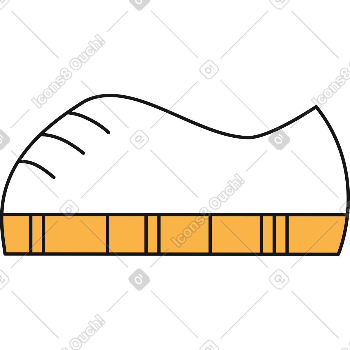下载 Bloom 风格的 黄色鞋底的白鞋 插画，支持 PNG、SVG 格式