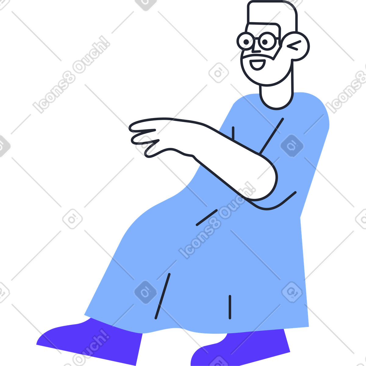 Cliente del parrucchiere uomo illustrazione in stile Pablita scarica in PNG, SVG