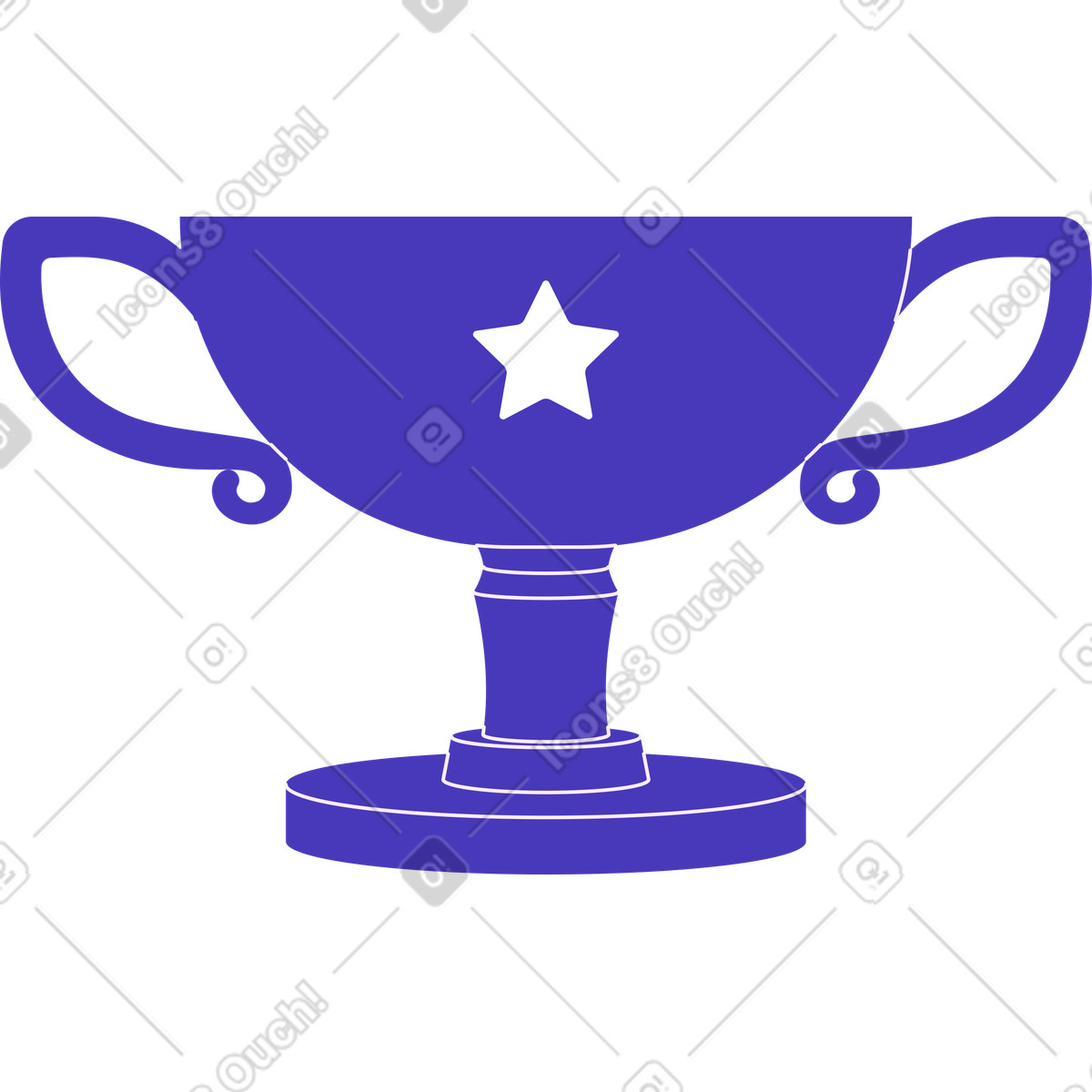 Ilustración Copa de campeón con una estrella en estilo Blueberry a descargar en PNG y SVG