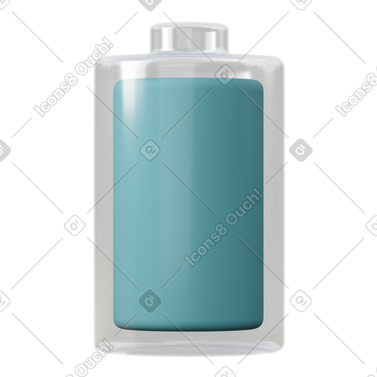 Fully charged battery illustration in 3D Sugary style download in PNG, SVG