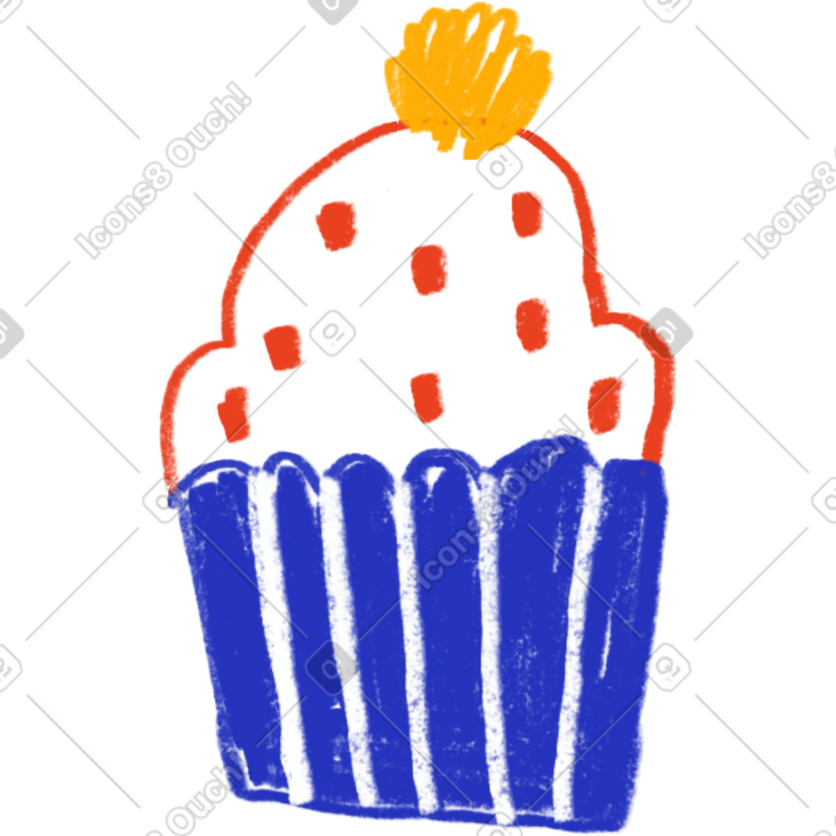 Cupcake-Illustration im Experimental-Stil als Download in PNG, SVG