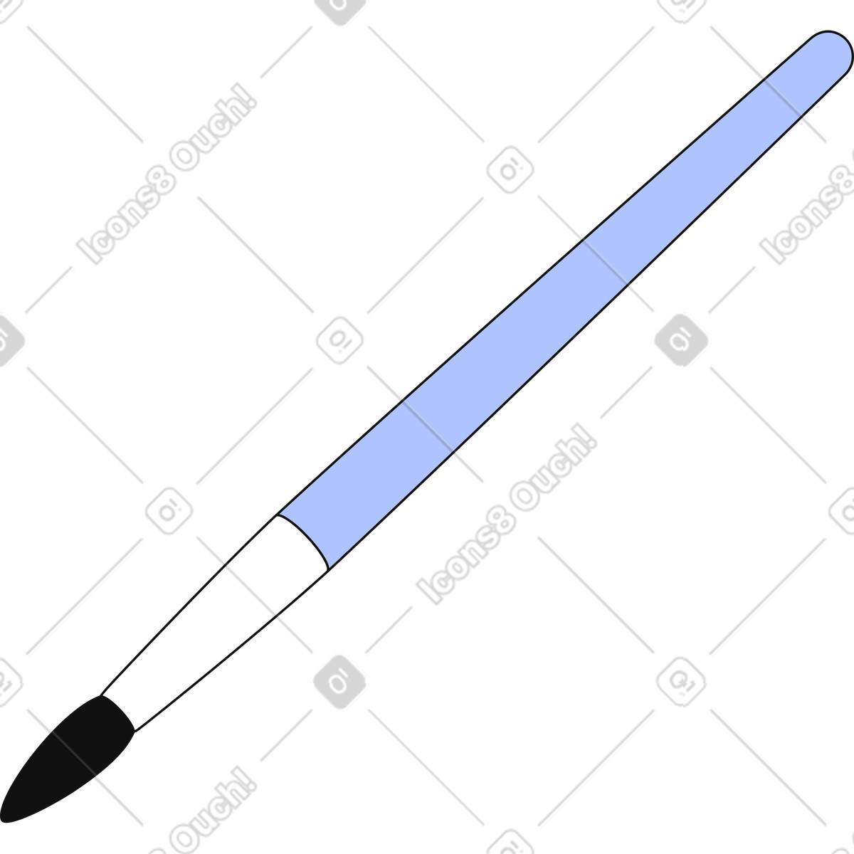 Paint brush illustration in Techny style download in PNG, SVG