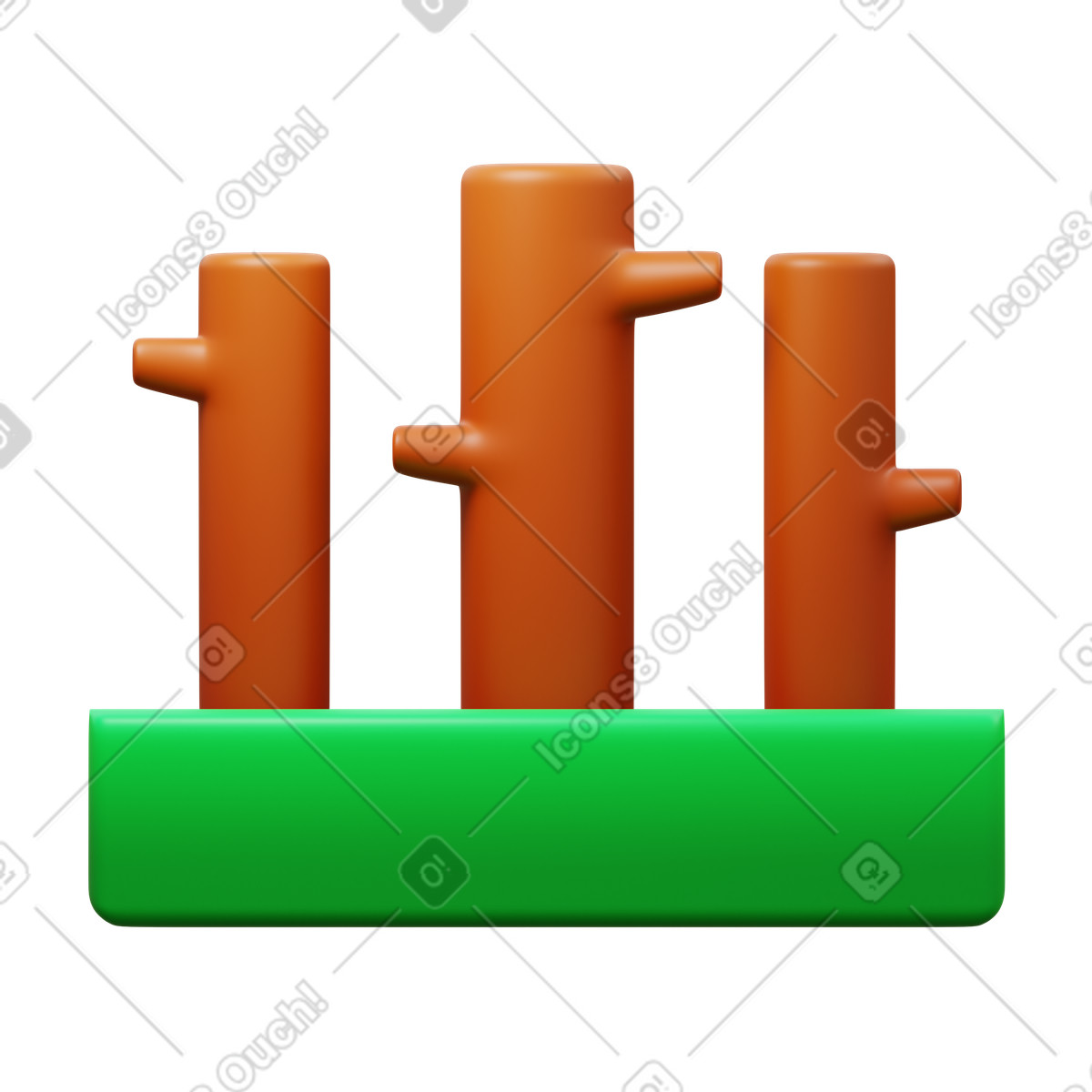Ilustración Deforestation en estilo 3D Fluency a descargar en PNG y SVG