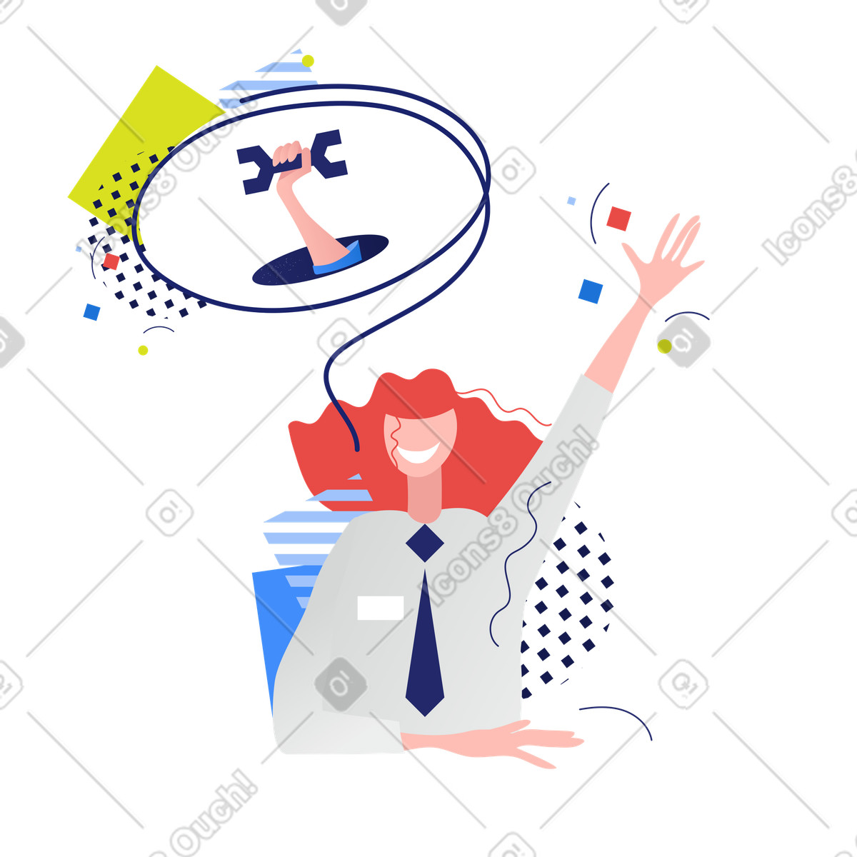 Digitaler technischer support-profi winkt-Illustration im Clip-Stil als Download in PNG, SVG
