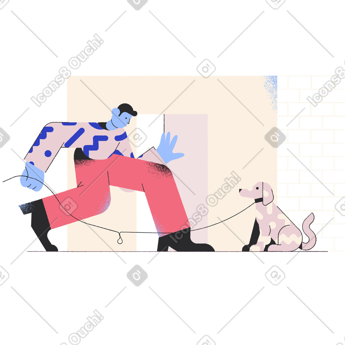 Going for a walk with the dog, Logged out or session timeout illustration in Pablo style download in PNG, SVG