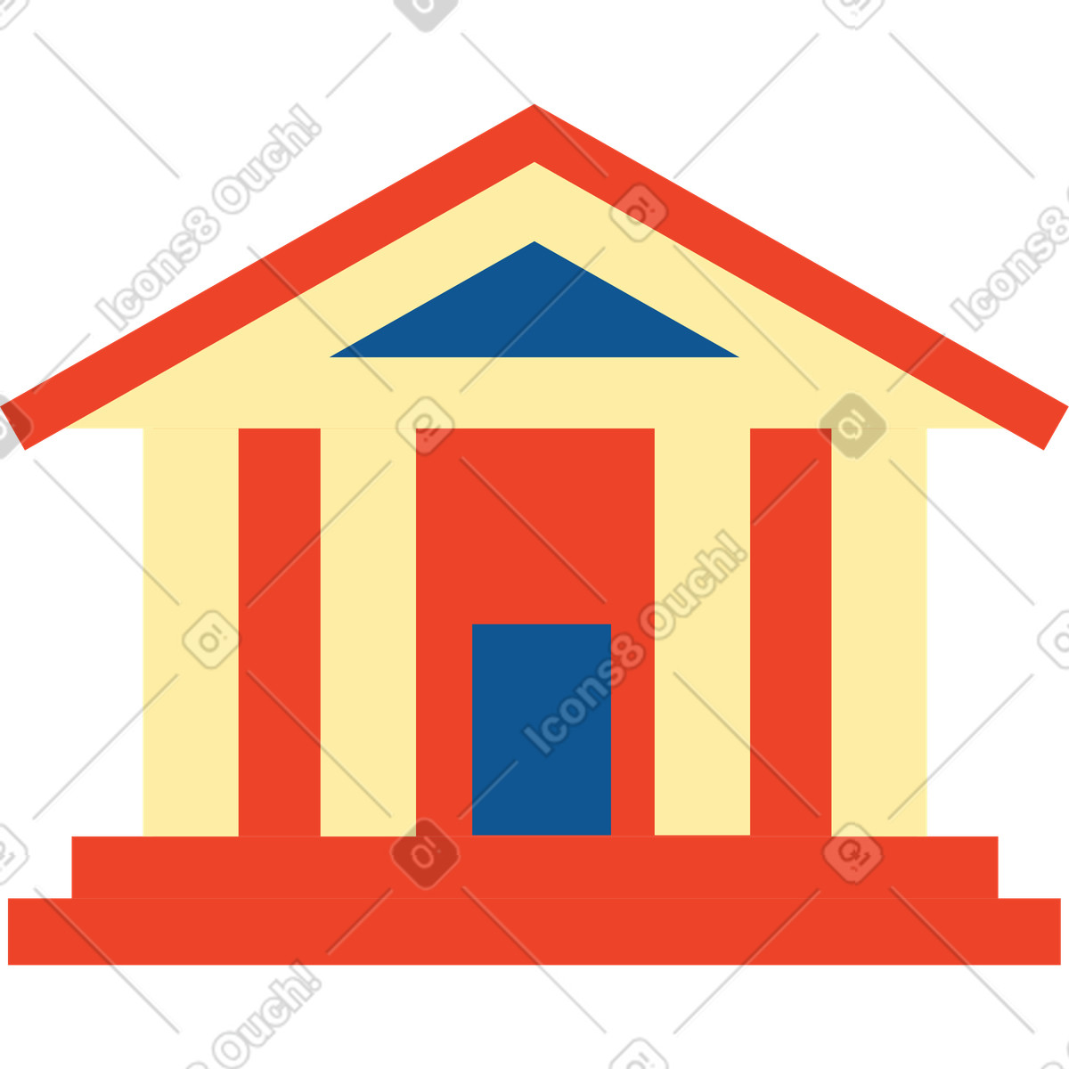 Modern bank front view clean outline illustration financial institution clipart PNG