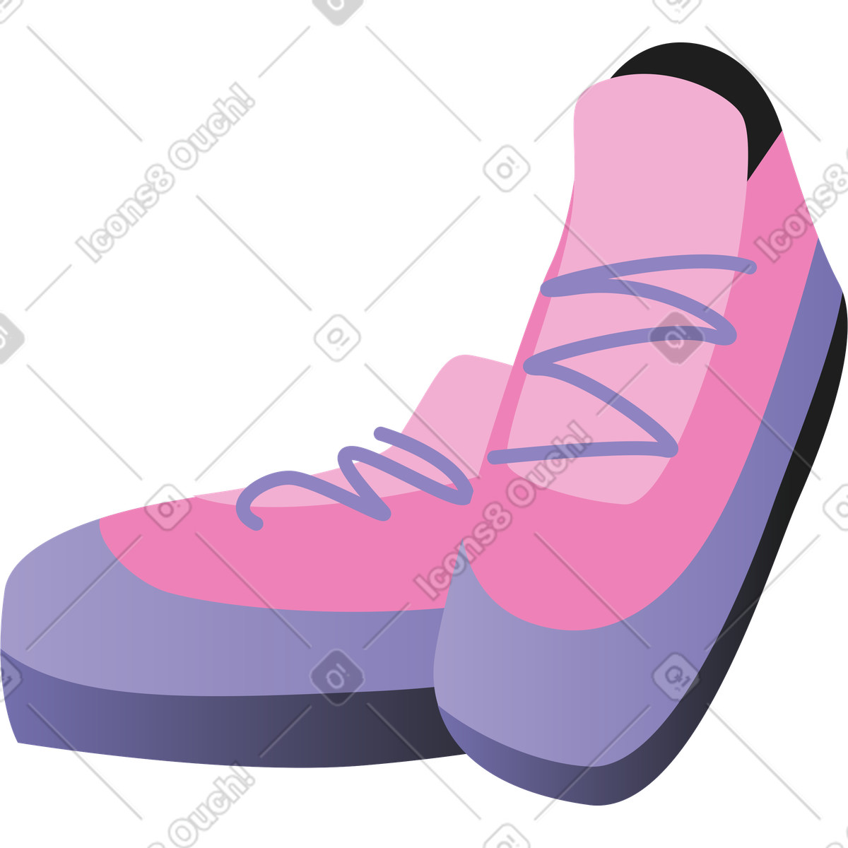Sneakers illustration in Coworking style download in PNG, SVG
