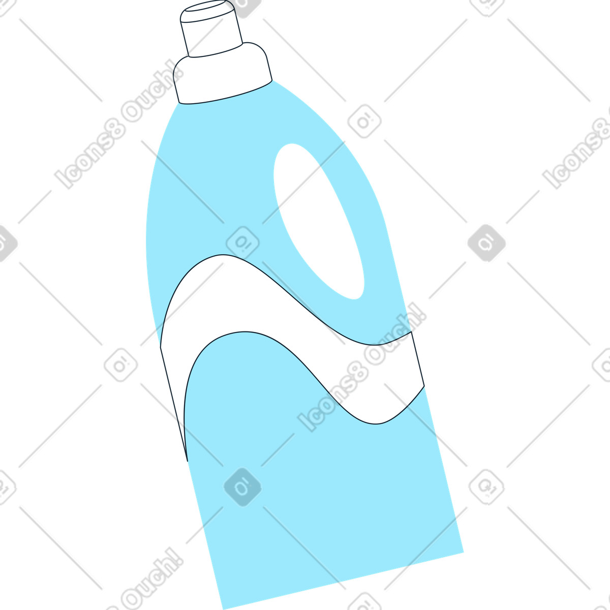 Waschmittelflasche-Illustration im Indigo-Stil als Download in PNG, SVG