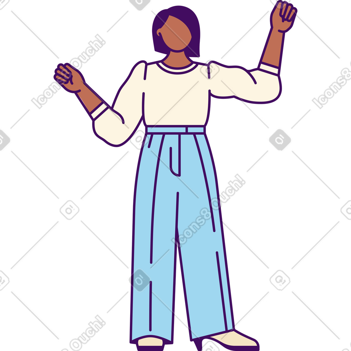 Woman in trousers illustration in Simplistic style download in PNG, SVG