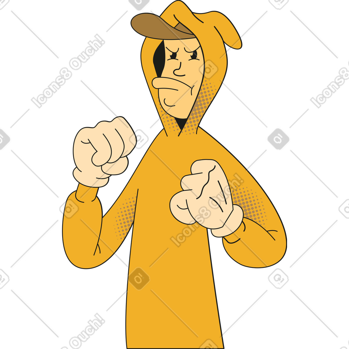 Ilustração de Homem difícil em no estilo Rubber para baixar em PNG, SVG