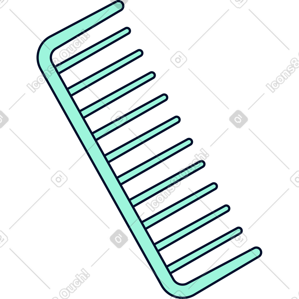 Иллюстрация Расчесывать в стиле Teal — скачать в форматах PNG, SVG