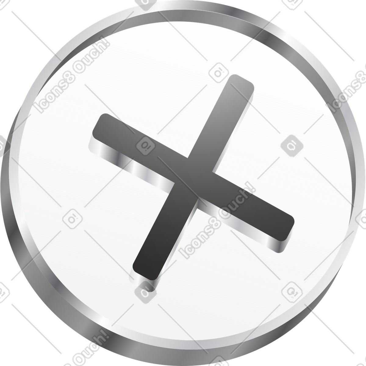 Cross icon illustration in Token style download in PNG, SVG