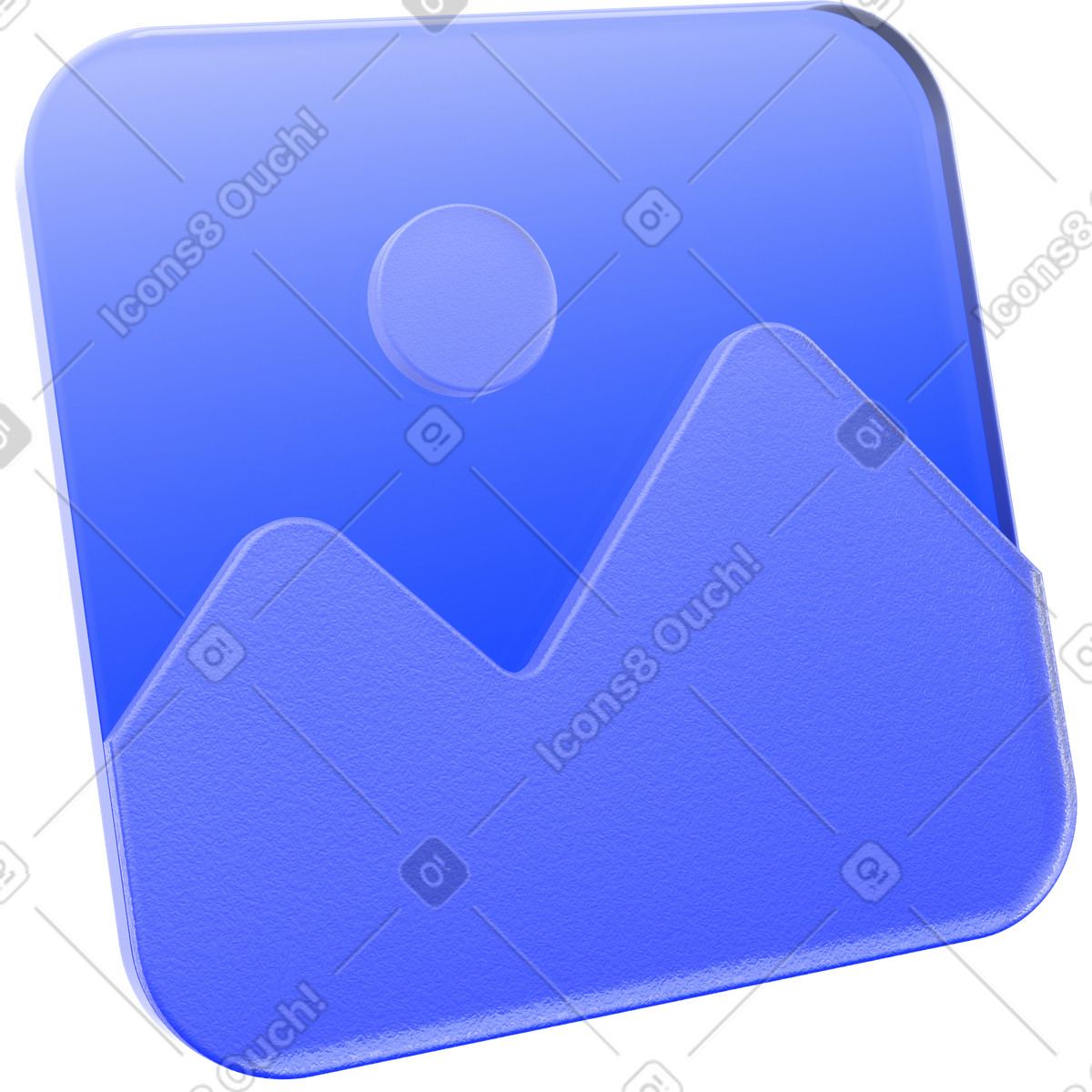 Illustration Icône d'espace réservé à l'image ou de galerie photos dans le style 3D Enterprise télécharger aux formats PNG, SVG