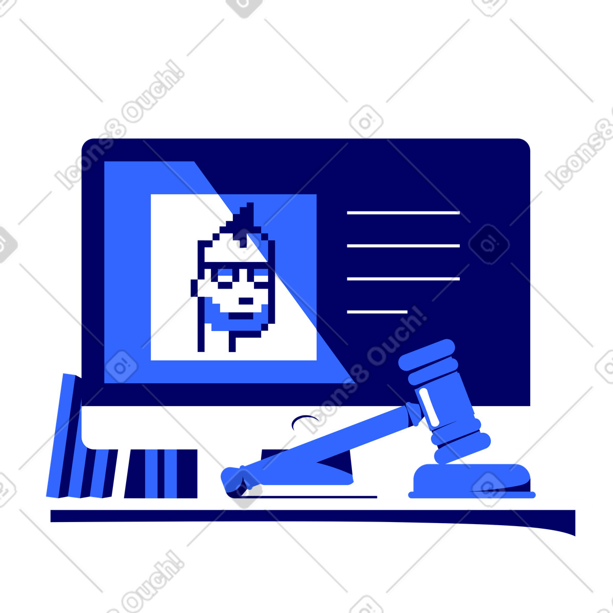 Иллюстрация Компьютерный монитор с аукционом nft в PNG и SVG