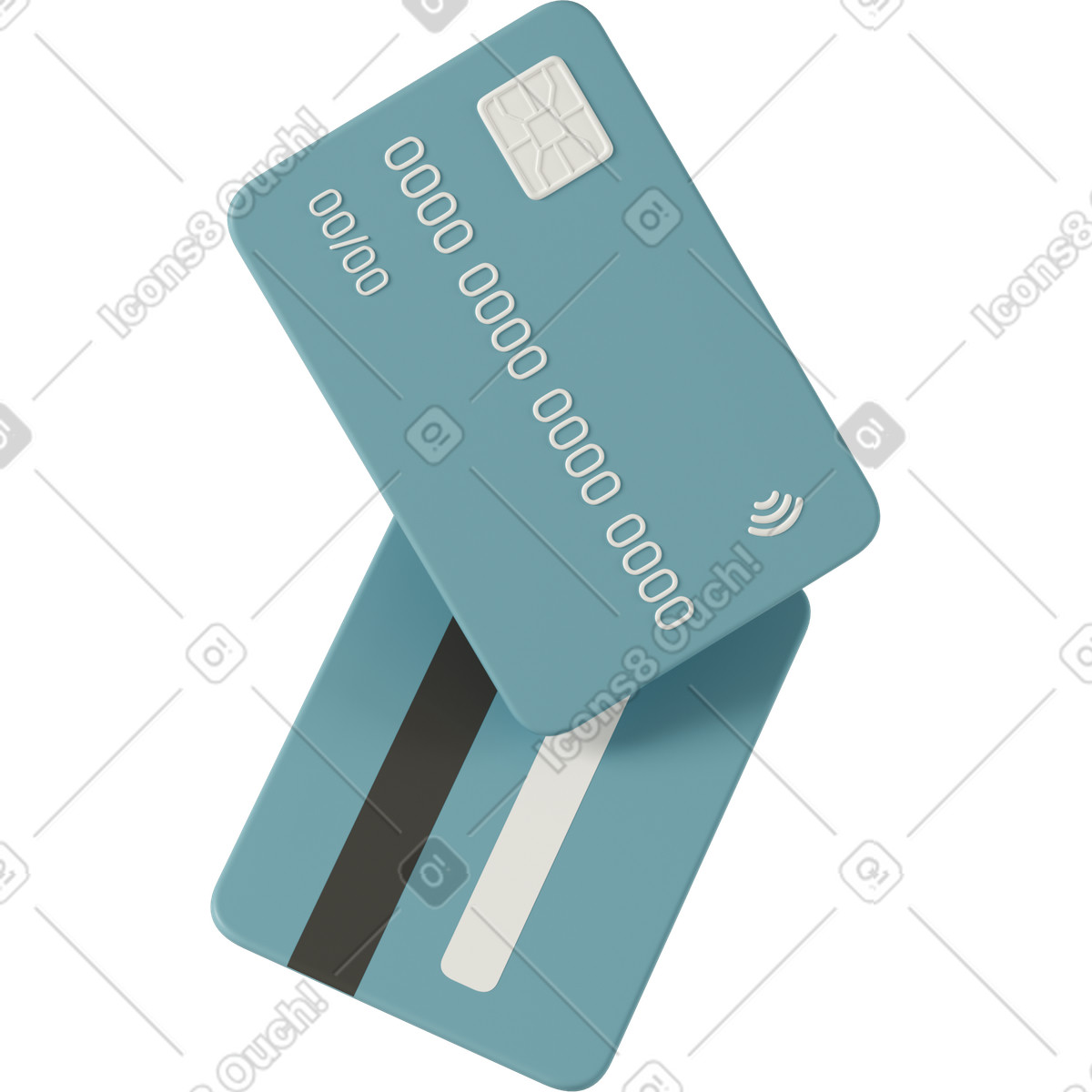 3D Casual life 스타일의 Credit cards 일러스트레이션 PNG, SVG 다운로드