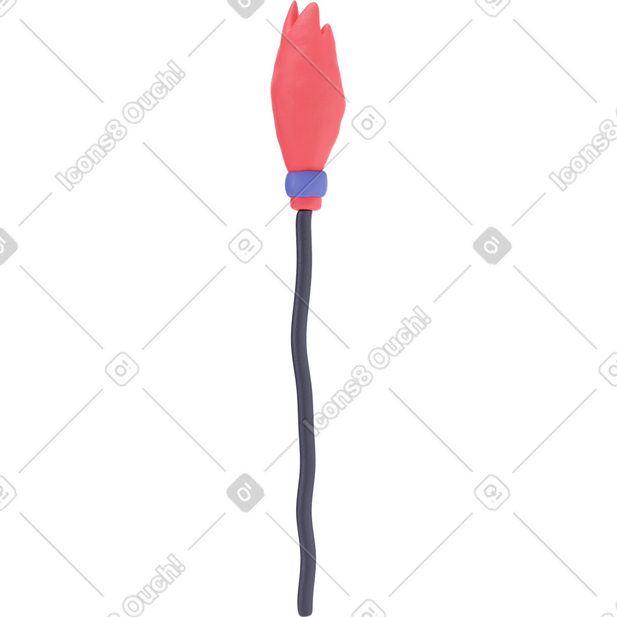 Ilustração de Vassoura bruxa do dia das bruxas em no estilo 3D Stripy para baixar em PNG, SVG