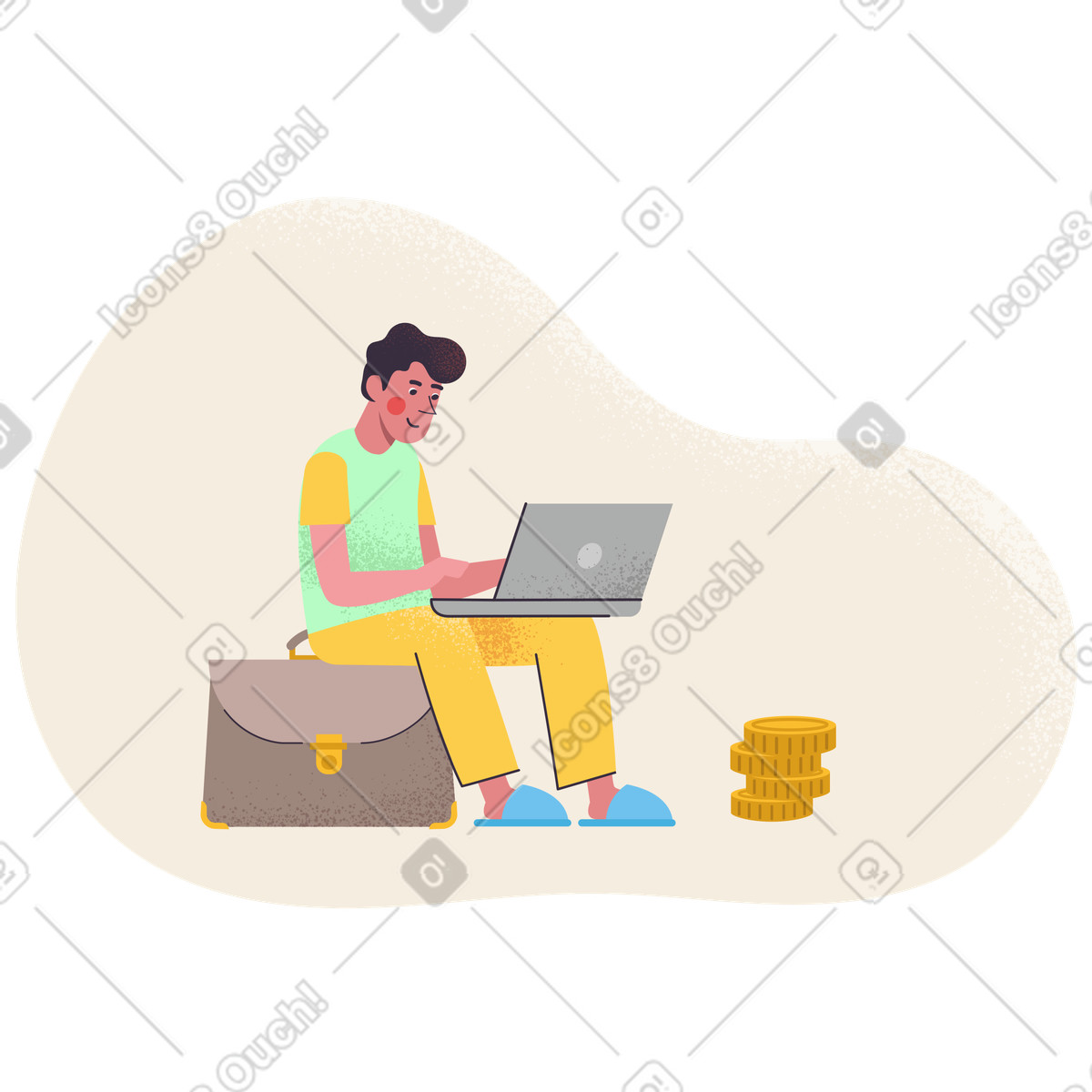 Online business illustration in Pale style download in PNG, SVG