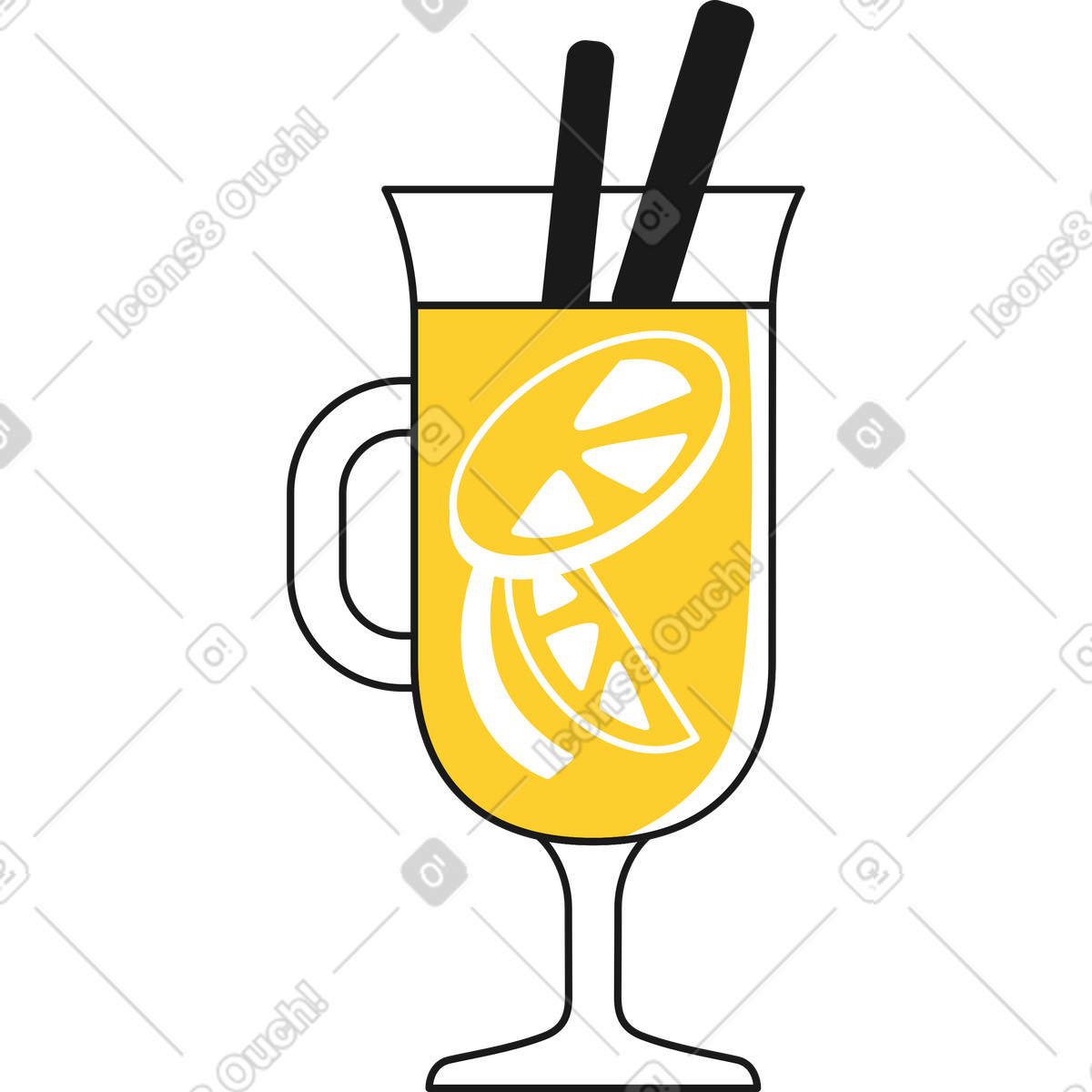 Hot drink illustration in Taxi style download in PNG, SVG
