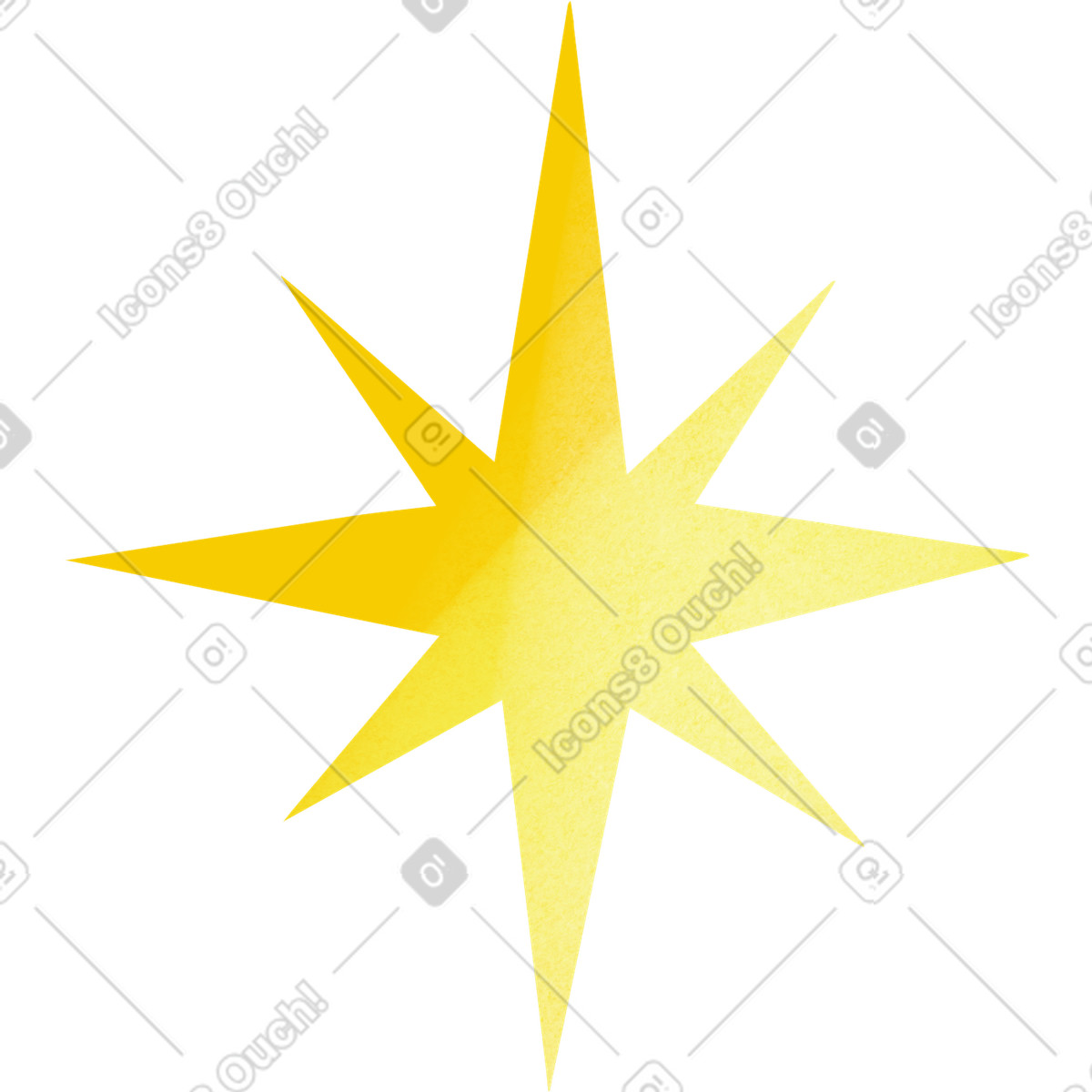 Yellow star illustration in Shine style download in PNG, SVG