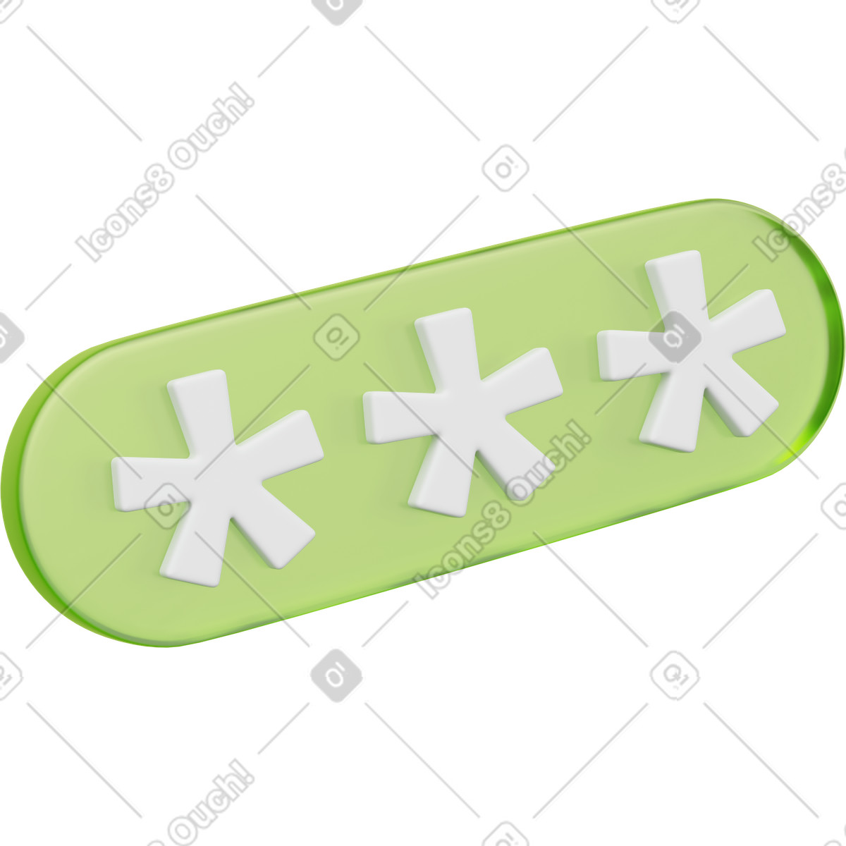 Access code input, user verification interface component illustration in 3D Playful style download in PNG, SVG