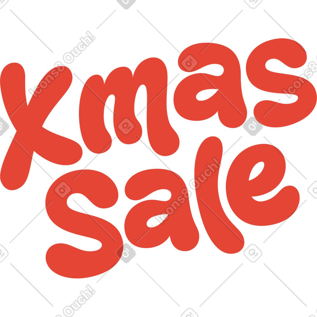 Lettering xmas sale text illustration in Social style download in PNG, SVG