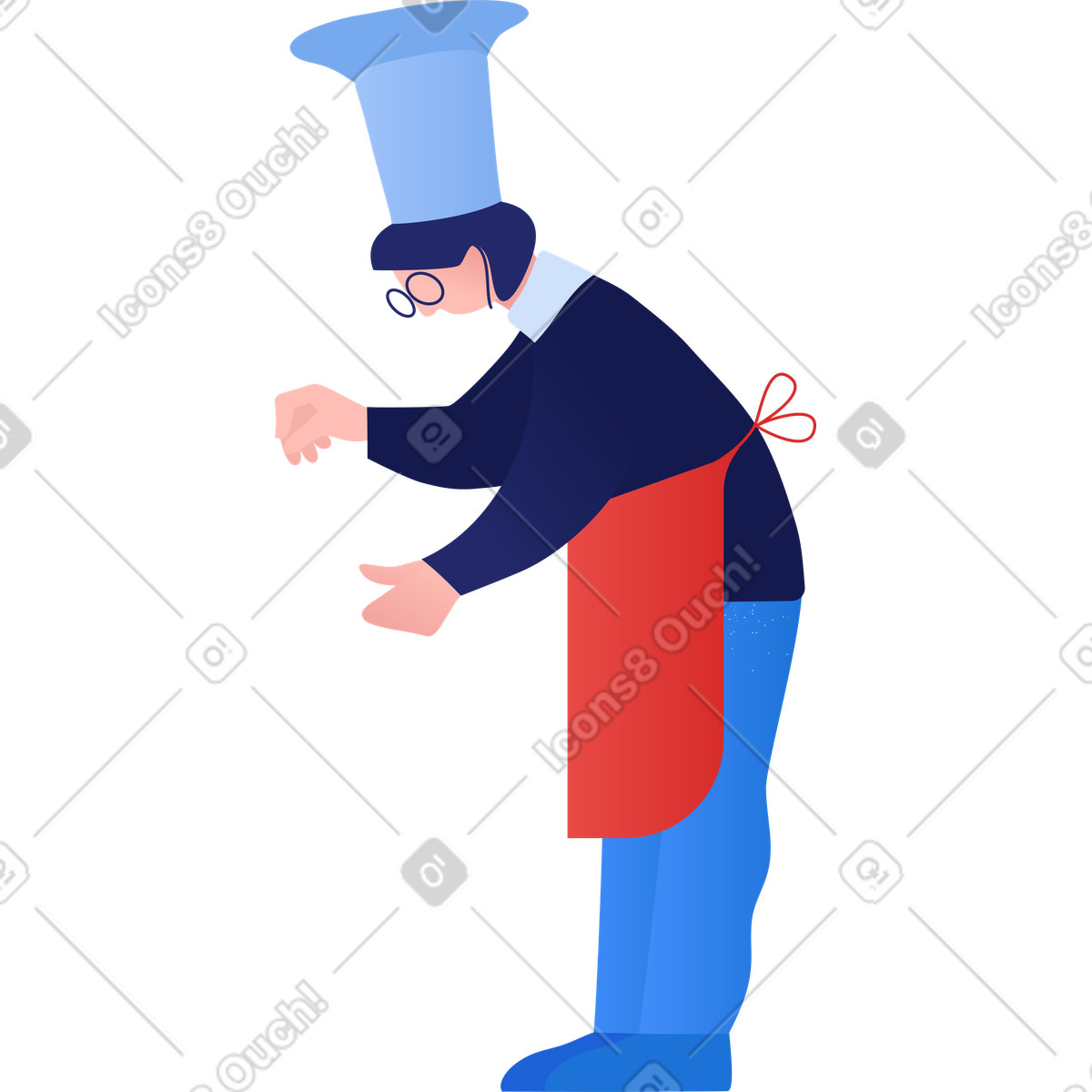 Illustration Cuisinier dans le style Clip à télécharger aux formats PNG, SVG
