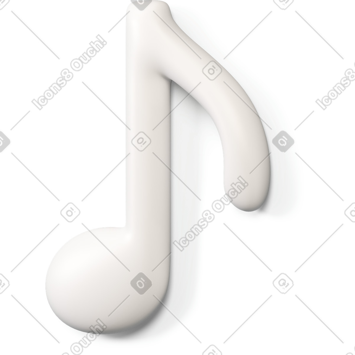 Illustration Icône de note musique dans le style 3D Buddy à télécharger aux formats PNG, SVG