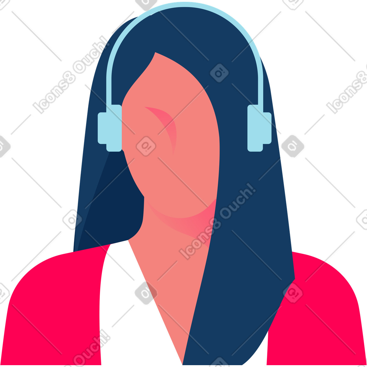 下载 Daily 风格的 女性头像 插画，支持 PNG、SVG 格式