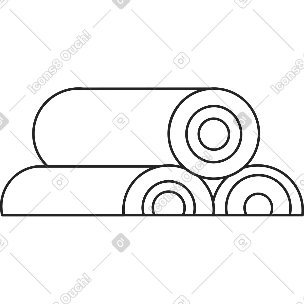 Three logs of firewood illustration in Sammy Line style download in PNG, SVG