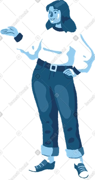 Curvy woman standing front PNG, SVG