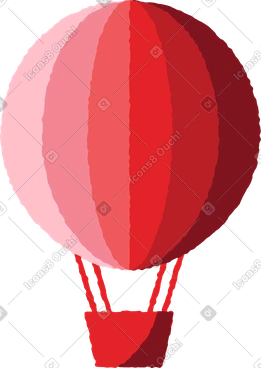 Red hot air balloon PNG, SVG