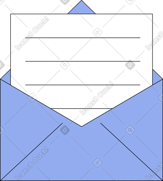 Enveloppe ouverte avec une lettre PNG, SVG