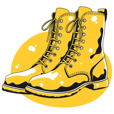 A close-up view of a pair of leather motorcycle boots. The boots have a textured surface, showing fine details of the leather grain. Chrome buckles are prominently displayed, reflecting light in bright highlights. The background is softly blurred, emphasizing the features of the boots. The laces are neatly tied, and the boots are positioned at an angle to showcase their sturdy construction and design elements.