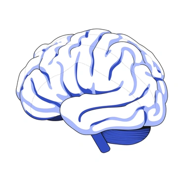 A brain with visible wave patterns and scanning lines