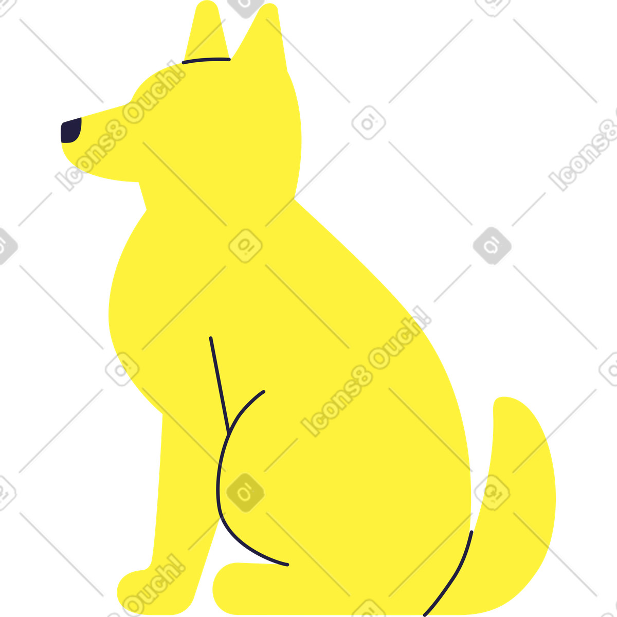 Ilustración Perro en estilo Mellow a descargar en PNG y SVG