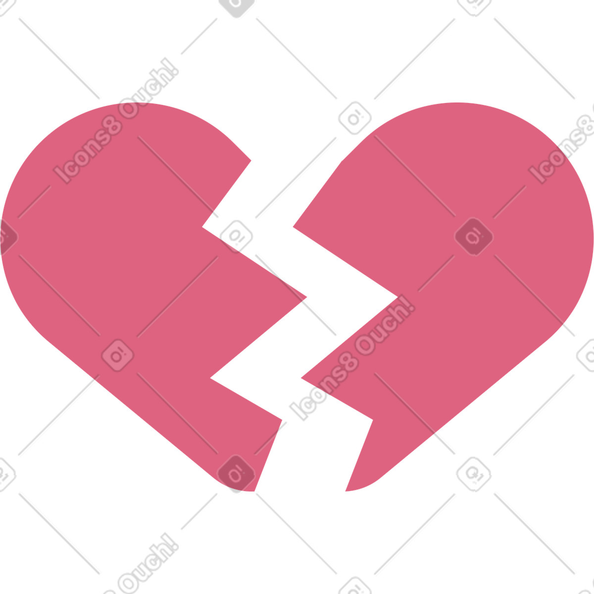Marginalia 스타일의 Broken pink heart 일러스트레이션 PNG, SVG 다운로드